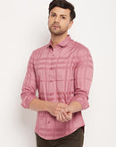 Camla Barcelona Chequered Peach Shirt For Men