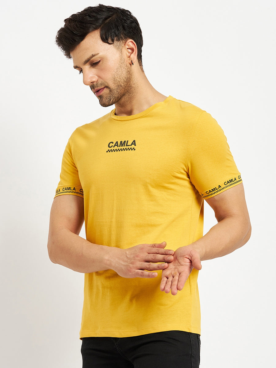 Camla Mustard T- Shirt For Men