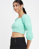 Camla Seafoam Square Neck Top For Women