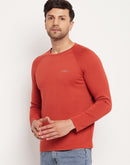 Camla Barcelona Round Neck Rust Red Long Sleeve T-Shirt