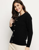 Madame Black Buttoned Cardigan