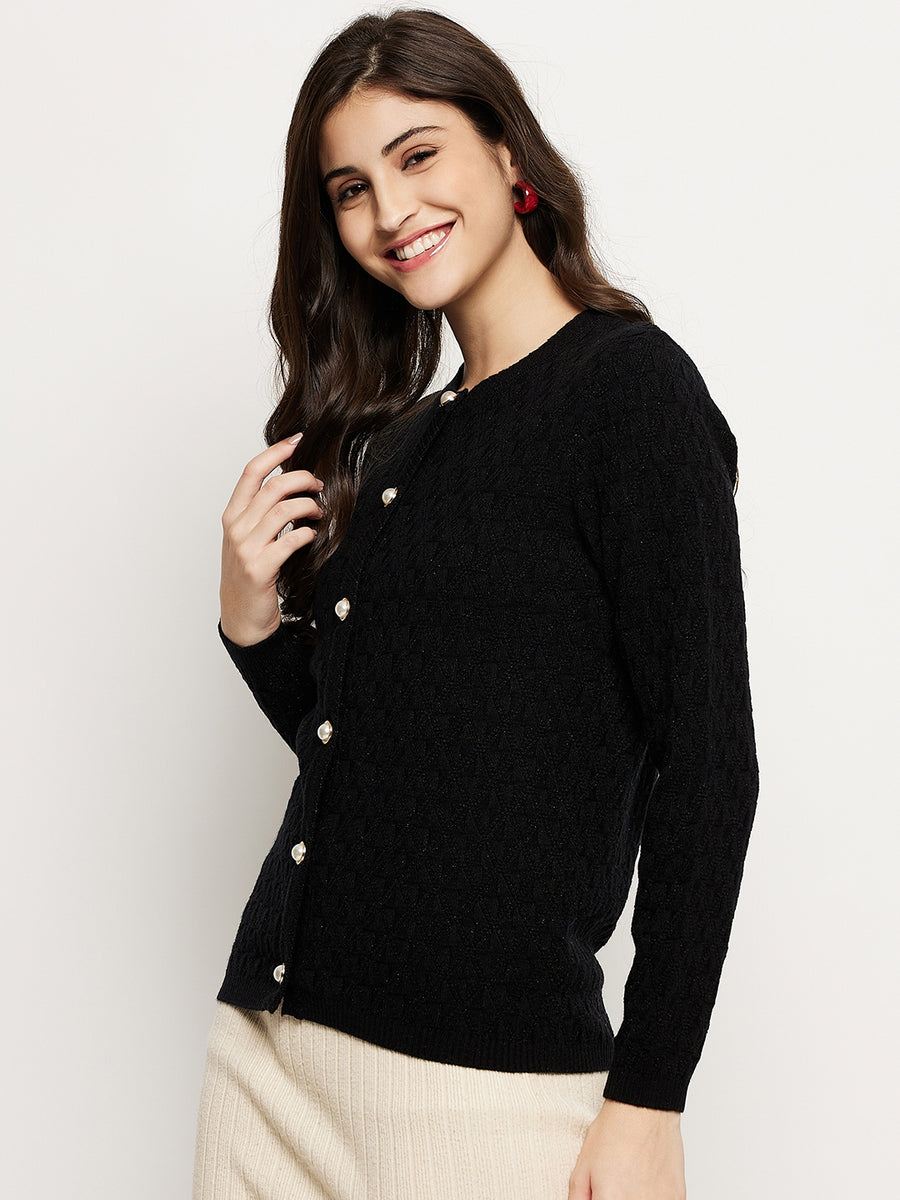 Madame Black Buttoned Cardigan