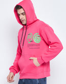 Camla Barcelona Graphic Print Hot Pink Hooded Sweatshirt