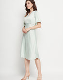 Camla Barcelona Sequin Embellished Midi Mint Green A Line Dress