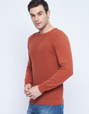 Camla Barcelona Crew Neck Blush Orange Sweater For Men