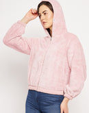 Camla Barcelona Fleece Baby Pink Hooded Sweatshirt