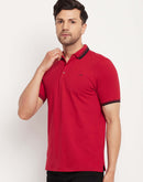 Camla Barcelona Men’S Red Polo Neck T-Shirt