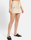 Madame Front Pocket Beige Denim Skirt