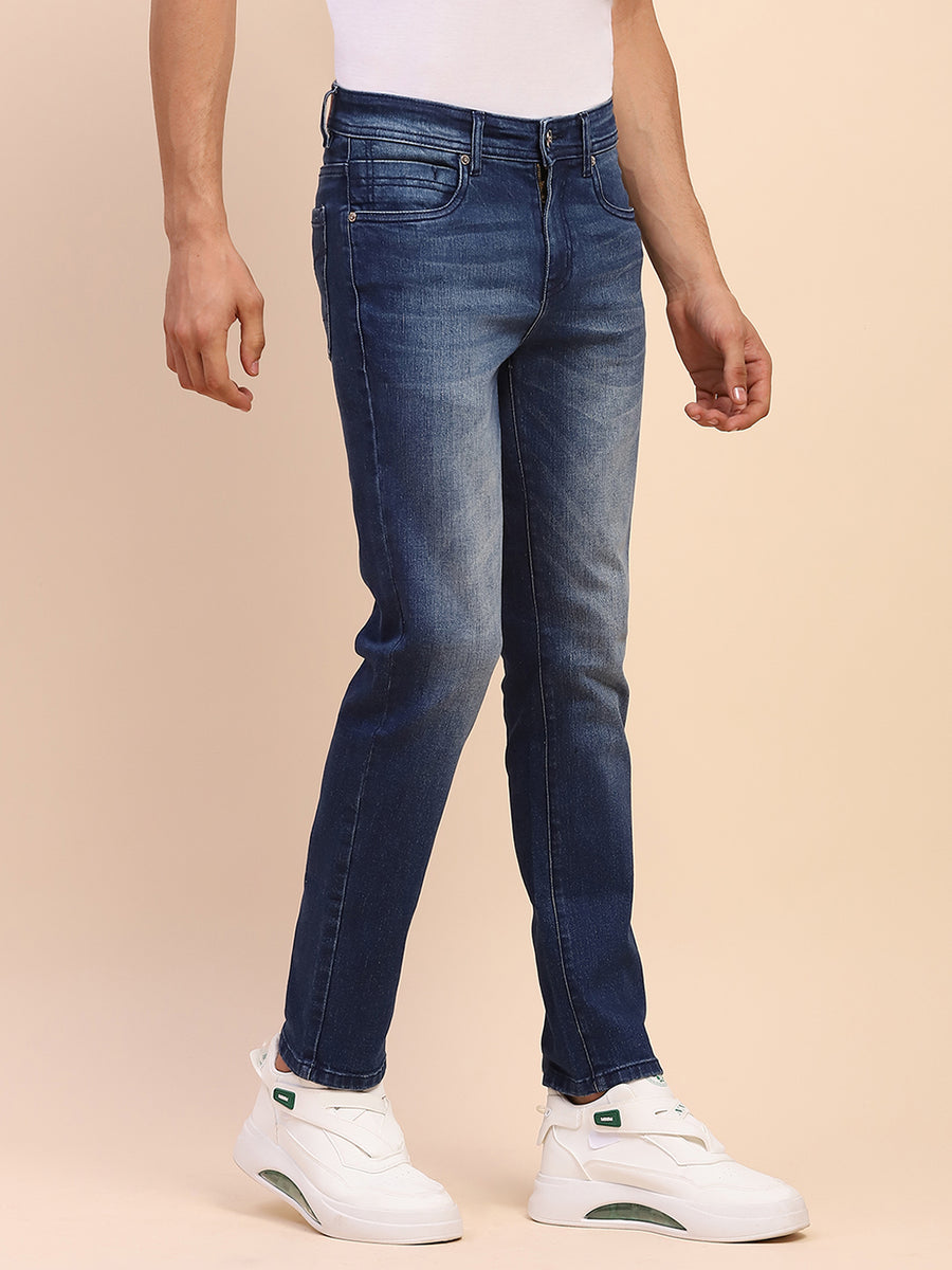 Camla Barcelona Ripped Mid Rise Whiskered Denim Blue Denim