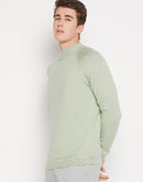 Camla Barcelona Mock Neck Pista Green Sweater for Men