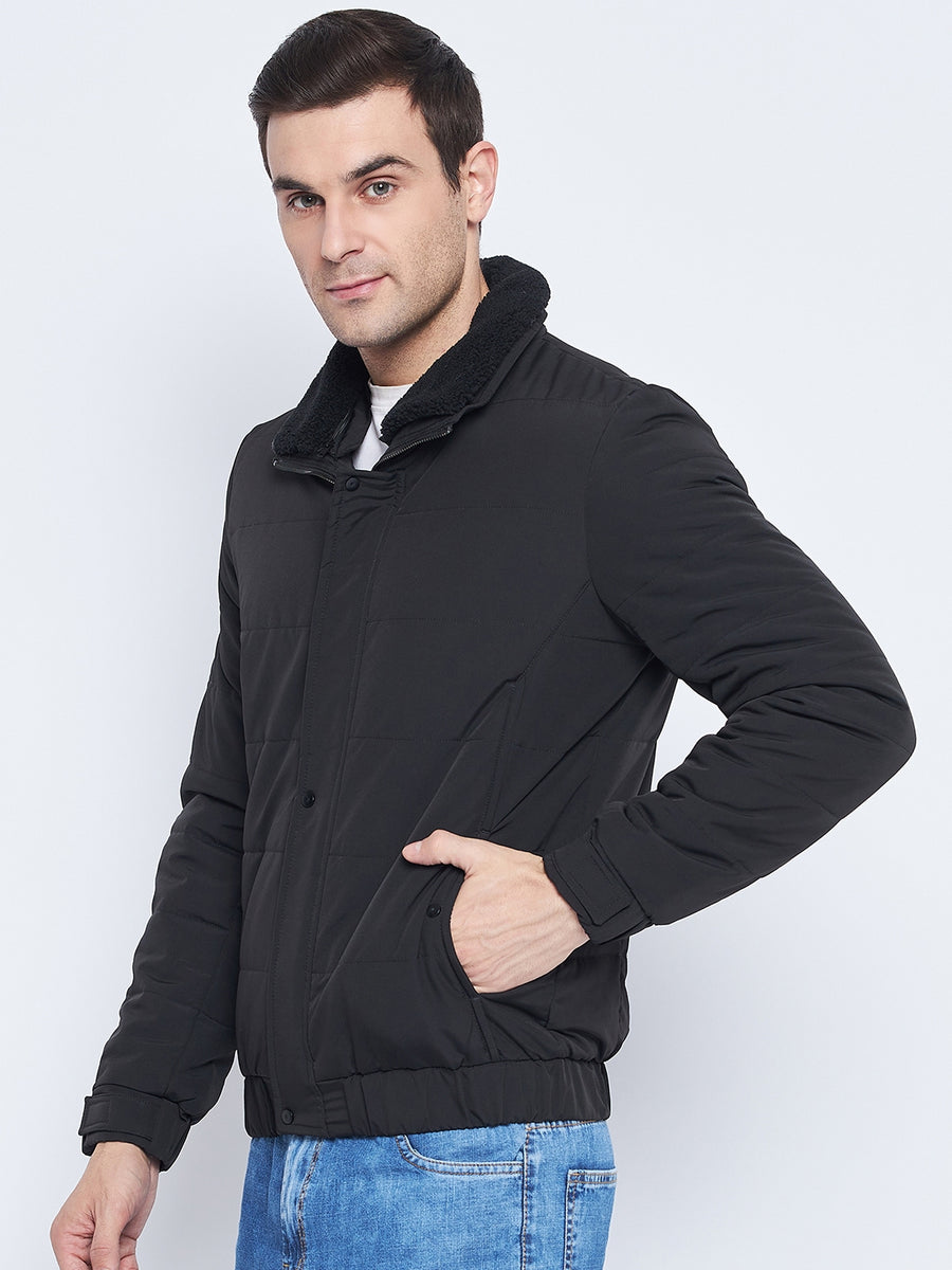 Camla Barcelona Black Quilted Jacket For Men