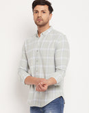 Camla Barcelona Chequered Grey Shirt For Men