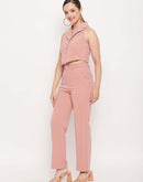 Camla Barcelona Crop Top and Straight Fit Bottoms Dusty Pink Co-Ord Set