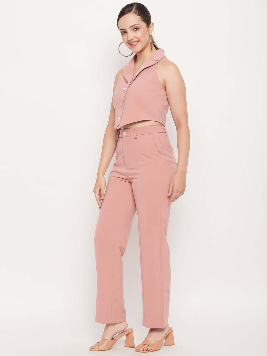 Camla Barcelona  Dustypink Crop Blazer Co-ord Set