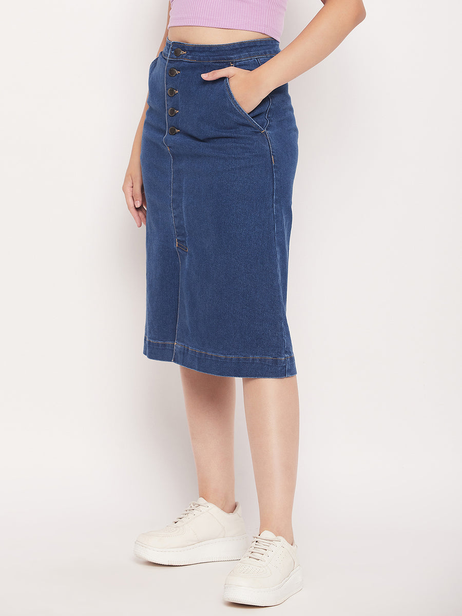 Extra High-Waisted Jean Midi Skirt | Old Navy