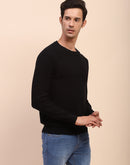 Camla Barcelona Crew Neck Solid Black Sweater