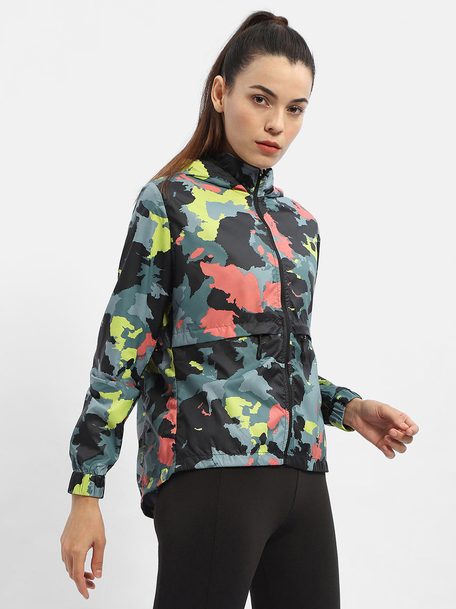 Madame Abstract Print Multicolour Windcheater Jacket