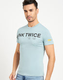 Camla Barcelona Typography Blue Regular T-Shirt