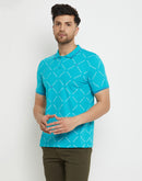 Camla Turquoise T -Shirt For Men