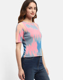 Madame Abstract Print Pink Regular T-shirt