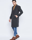 Camla Barcelona Lapel Collar Black Longline Overcoat