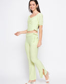 Camla Barcelona Lemon Self Design Sweetheart Neckline  Co-Ord Set