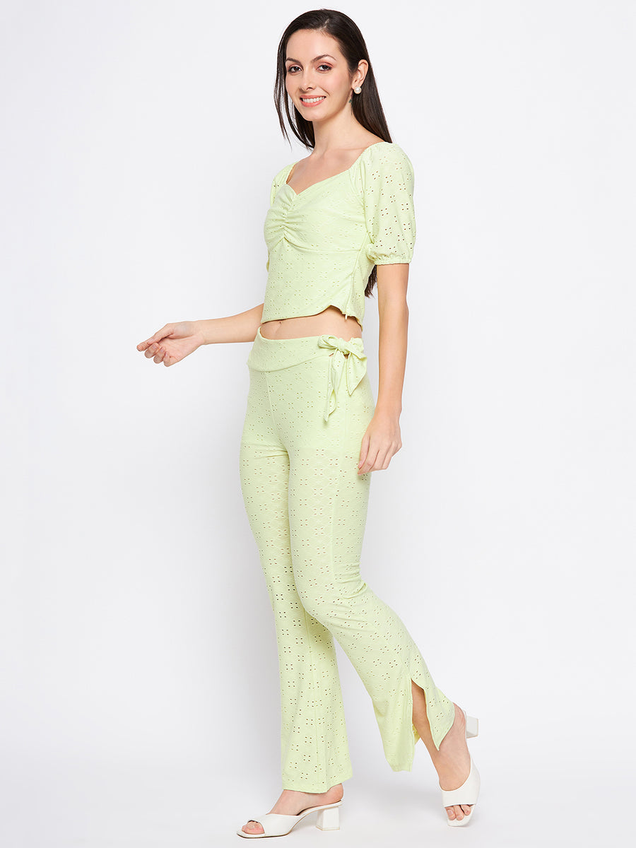 Camla Barcelona Lemon Self Design Sweetheart Neckline  Co-ord Set
