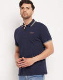 Camla Barcelona Solid Navy Blue T-Shirt
