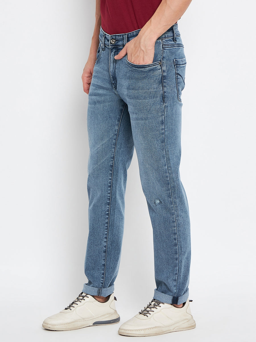 Camla Barcelona Men'S Anthra Blue Regular Fit Jeans