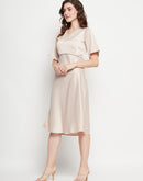 Camla Barcelona Sequin Embellished Midi Fawn A Line Dress