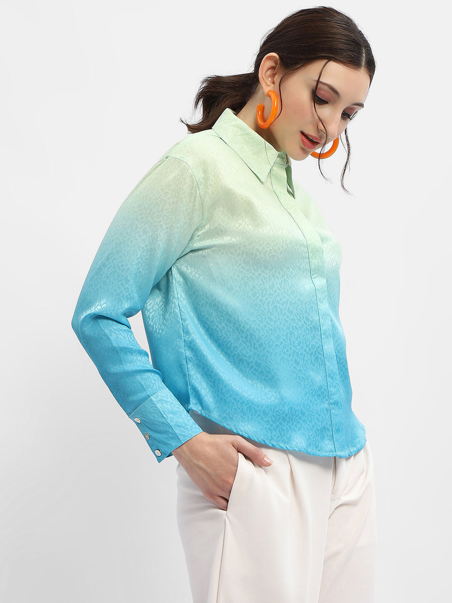 Madame Green and Blue Ombre Shirt