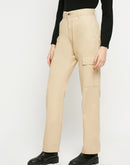 Madame Beige High-Rise Cargo Jeans