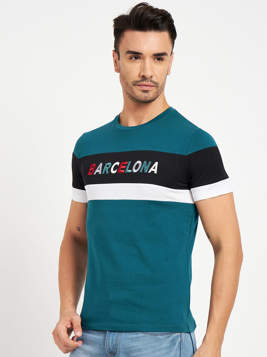 Camla Teal T- Shirt For Men