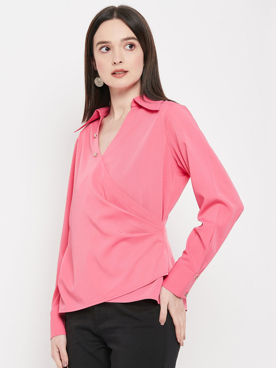 Camla Frenchrosepink V- Neck Top For Women