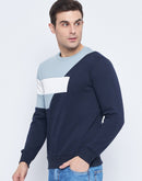 Camla Barcelona Men'S Colourblocked Navy Blue Sweatshirt
