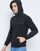 Camla Barcelona Men'S Zip Top Closure Black Hooded Sweatshirt