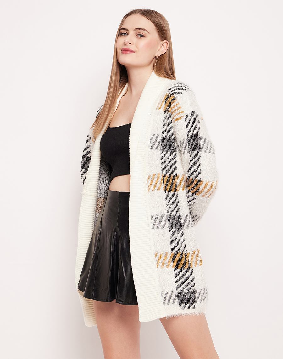 Camla Barcelona Abstract Print Off-White Shrug