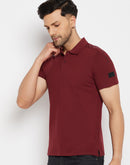 Camla Mehroon T- Shirt For Men
