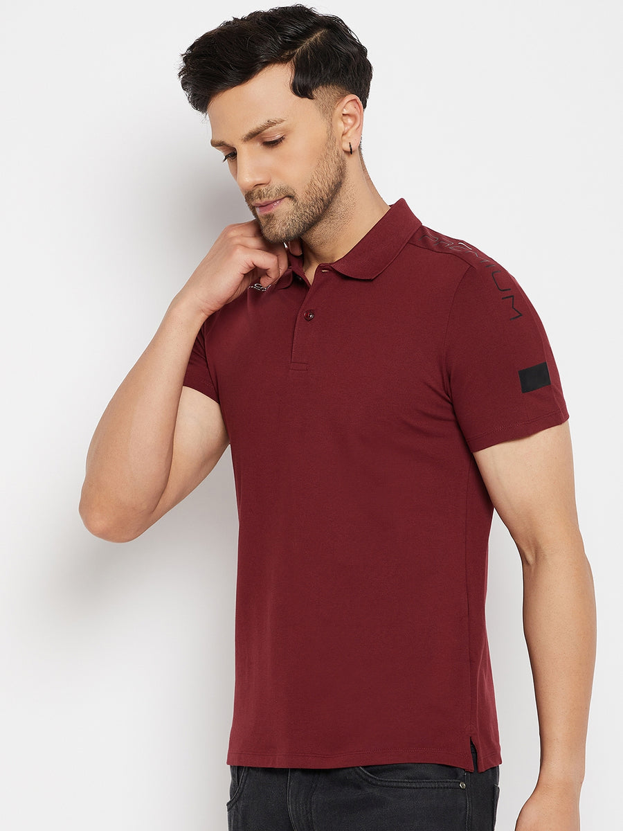 Camla Mehroon T- Shirt For Men