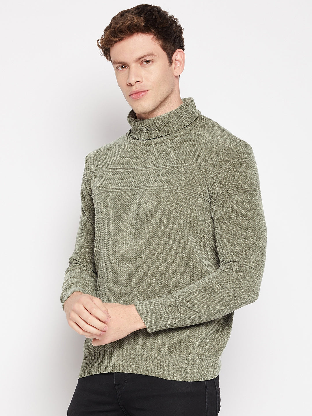 Camla Barcelona Sage Green Sweater For Men