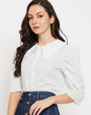 Camla Barcelona White Peter Pan Collar Top