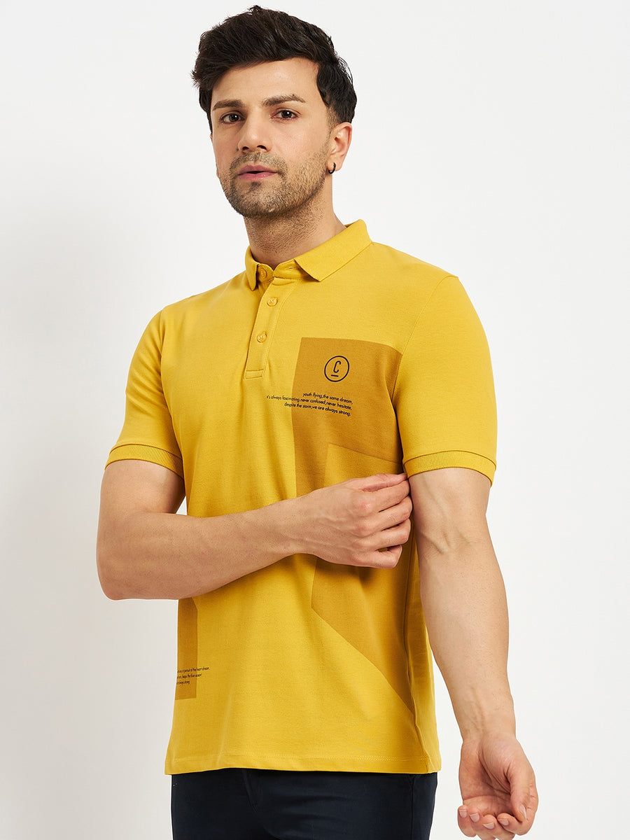 Camla Mustard T- Shirt For Men