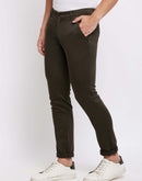 Camla Barcelona Tapered Fit Olive Green Trouser For Men