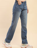Camla Barcelona Low Rise Blue Straight Fit Jeans