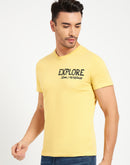 Camla Barcelona Typography Yellow Regular T-Shirt