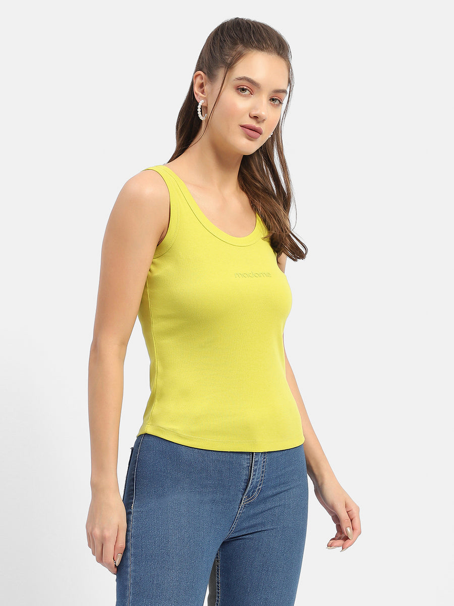Madame Typography Cyber Lime Tank Top