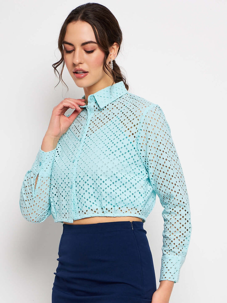 Camla Aqua Shirt For Women