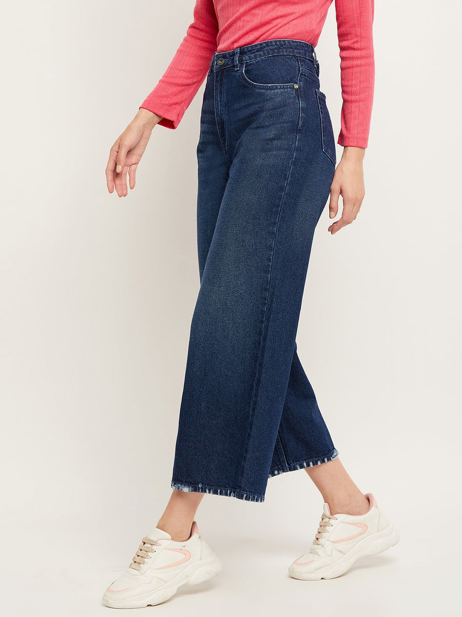 Camla Barcelona High Rise Dark Blue Wide Leg Jeans