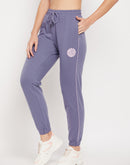 Camla Barcelona Blue Printed Elasticated Ankle Trackpants