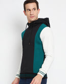 Camla Barcelona Colourblocked Black Hooded Sweatshirt